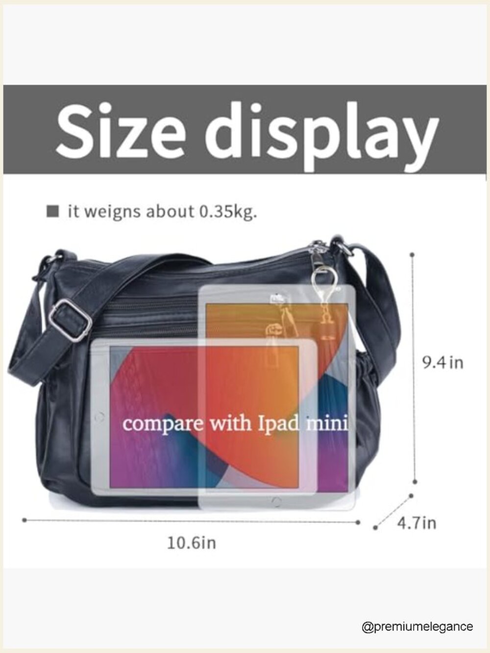 PU Leather Crossbody Bag with Multiple Pockets - Lightweight Shoulder Bag - Picture 4 of 7
